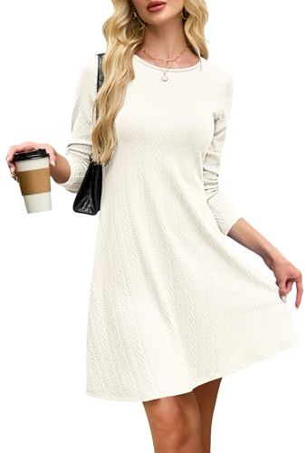 AUSELILY Abito Maglione Donna Vestito Maglia Donna Invernali Casual a Maniche Lunghe Vestito Premaman Tunica
