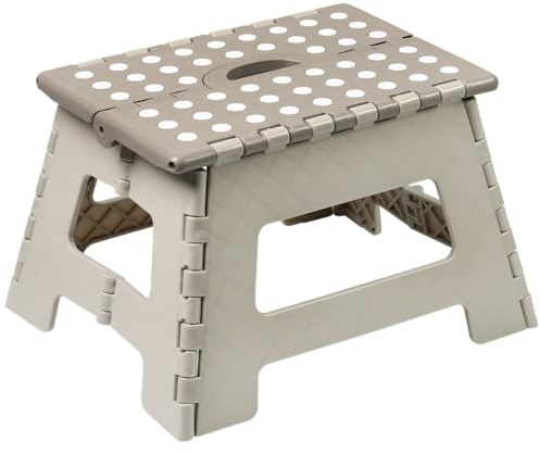 KESPER | Escabeau Pliant, matériau: Plastique, Dimensions: 35x27cm, Hauteur: 22cm, Charge Max: 150kg, Couleur: Blanc, Beige, DIN en 14183 | 70631