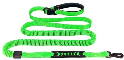 Infällbart handsfree hundbälte för löpning dubbelt handtag bungee-bälte för stora husdjurstillbehör handsfree hundkoppel (ljusgrön)