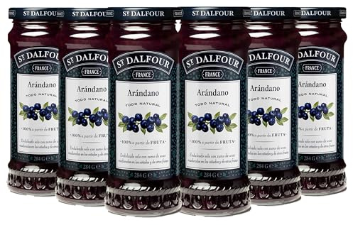 St Dalfour ARÁNDANO | Fruta triturada | Mermelada natural | Caja 6 frascos x 284gr | 100% fruta sin azúcares añadidos