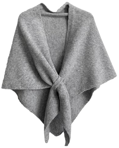 Dreieckstuch Damen, Kaschmir Schal, Dreiecksschal Winter Strick, Poncho Schal Damen, Strick-Cape Offene Front