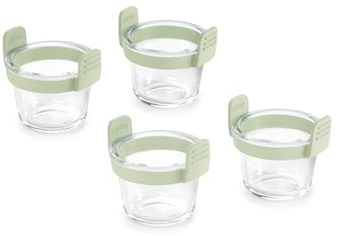 Lékué Mini vasos de vidrio transparente para Air Fryer, Set de 4
