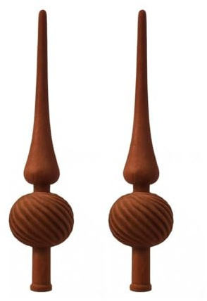 2 stück Weihnachtsbaumspitze, Baumspitze Spitze Aufstecker mit Plüsch-Samt-Finish für Tannenbaum Tannenbaumspitze Weihnachtsbaum (Braun)