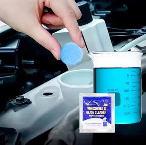 Pastille Lave Glace - Pastille Effervescente pour Pare Brise Voiture - Nettoyant Vitres - 1 Pastille = 4 Litres de liquide (50, 1)
