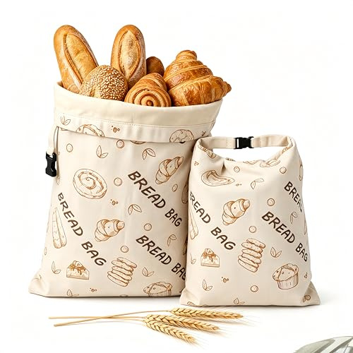 2 Pack Reusable Beeswax Bread Bags for Sourdough, 17×13Homemade Sourdough Bread Bags