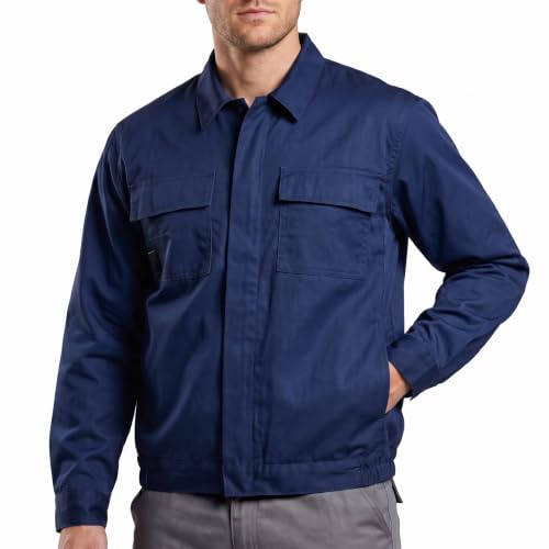 Stenso Giacca da lavoro da uomo Pluton - Giacca da uomo in vita con tasche multifunzionali - Giacca da lavoro - Blu Scuro XL