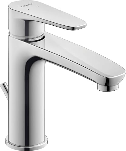 Duravit B11020001 tvättställsblandare/tvättställsblandare B.1, storlek M | Armatur med keramik patron, avlopp och flexibla anslutningar | Laddning: 139 mm, driftstryck: 3–5 bar, krom