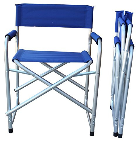 sedia regista blu in alluminio mare spiaggia pieghevole da giardino
