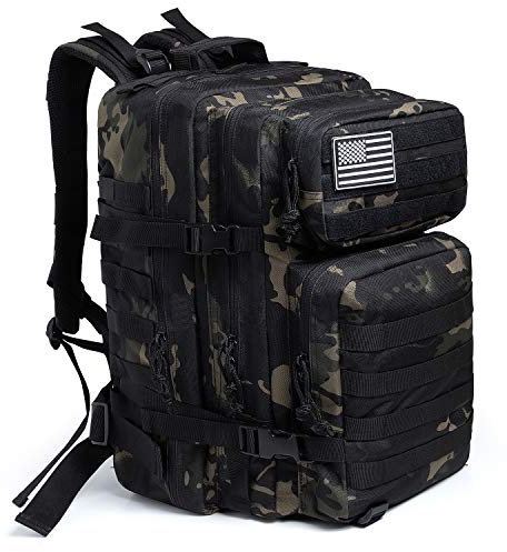 QT&QY 45L Militärischer taktischer Rucksack Bundeswehr Rucksäcke für Männer Molle Armee Angriff Tagesrucksack 3 Tage Bug Out Go Tasche Trekking Wanderrucksack