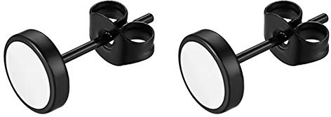 Flongo Ohrringe Edelstahl Unisex Ohrringe für Herren und Damen fake plug Ohrstecker in Mode 3-14mm Größe Ohrschmuck schwarz silber golden fake tunnel Ohrstecker hübsche minimalistische Ohrringe