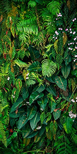 wandmotiv24 Türtapete Wand aus Blättern, Urwald, Natur, Grün 70 x 200cm (B x H) - Dekorfolie selbstklebend Sticker für Türen, Türfolie, Aufkleber, M1352