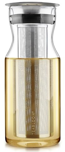 Teabloom Carafe multi-boissons (1,2 l/4 à 5 tasses) – Infuser et servir du thé glacé, du thé froid et de l'eau infusée aux fruits – Carafe Cyprès