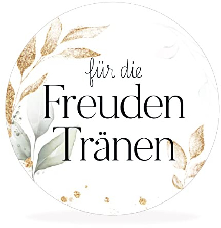 Aufkleber - für die Freudentränen - eukalyptus, gold