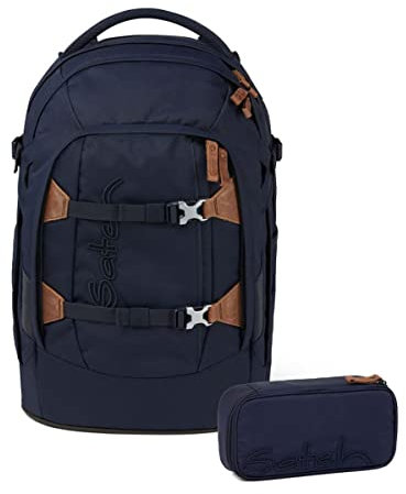 Satch Pack Schulrucksack Set 2tlg. mit Schlamperbox (Nordic Blue Skandi Edition)