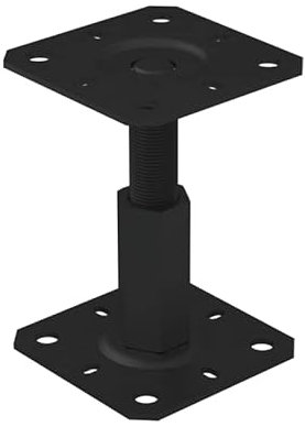 Pfostenträger höhenverstellbar 100 bis 150 mm- Pfostenträger aufschrauben - Stützenfuß - Pfostenanker - Aufschraubhülse - Anker - Gewindestange M20 - Ankerplatte 100/130x3 mm
