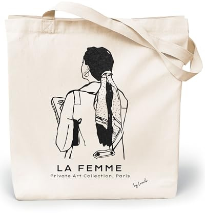 Loxato Jutebeutel Kunst Bedruckt - Stofftasche - Einkaufstasche Damen | Stoffbeutel, Baumwolltasche 100%, Canvas-Stoff 220 g/m2, Lange Henkel 70cm, Tragetasche, Kunst Motiv