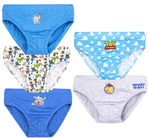 Disney – Juego de 5 ropa interior para niño, diseño de Toy Story – Juego de 5 pantalones para niño, pantalón 100% algodón, mercancía oficial