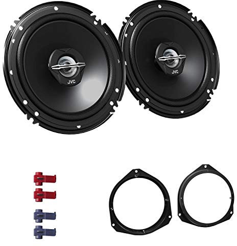 JVC CS-J620X Auto Lautsprecher 16,5 cm mit Einbauset passend für FIAT Punto EVO (199) 2009-2011 Türen vorne 600 W 165mm 2 Wege Koax