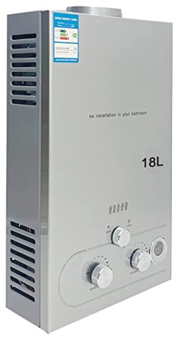 CDZHLTG Scaldabagno a Gas 18L 36kW Butano Propano, Portatile Istantaneo Senza Serbatoio Scaldabagno GPL, Doccia allaperto Bagno, Adatto Casa Campeggio Esterno RV, con Doccia Kit
