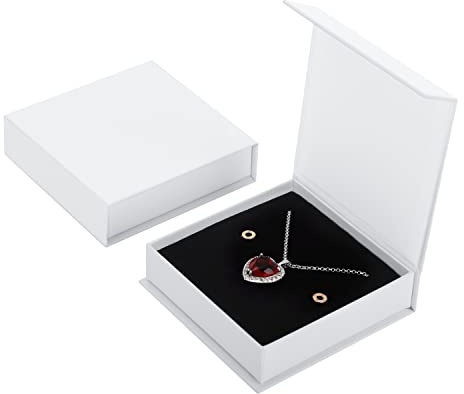 Bssay 20 Pack Jewelry Gift Boxes Necklace Earring Ring Box Gift Box with Cotton Filled and Lids,Jewelry Box Gift Boxes 3.9x3.9x1.1inch (White)