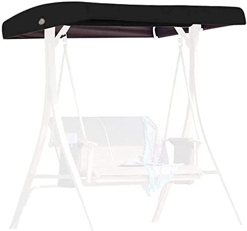 KAXIAA Swing Replacement Canopy for Seat 3 Seater Hammock Cover Top Garden Outdoor,Replacement Canopy Top Cover With 4 Reinforced Corner Pockets,Black,190x120x18/23cm