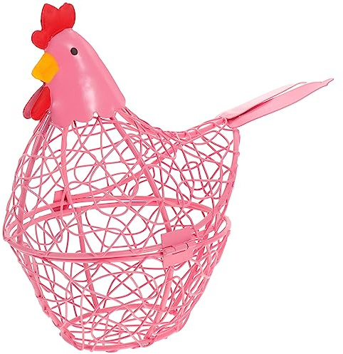 BESTonZON Iron Chicken Basket Multi-function Decorative Holder for Kitchen Storage Premium Iron Wire Mesh Design Housewarming Present