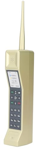 Modello di telefono cellulare vintage in mattoni, simulazione anni '80 e '90, con corpo in plastica, modello di telefono cellulare vecchio stile in mattoni per la decorazione della famiglia (oro)