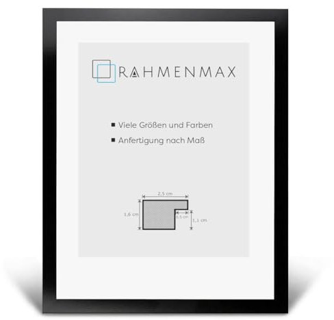 RahmenMax Skane Puzzlerahmen Bilderrahmen Posterrahmen 61 x 91,5 cm Schwarz Hochglanz Passgenau Handgefertigt inklusive klarer Acryl Verglasung