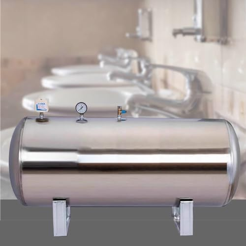 Pressure Tank Horizontaler Wasserdruckbehälter, 100 160 200 250 300 l Edelstahl-Wasserspeichertanks mit Montagesatz, Druckwasserbehälter für Industrie-/Landwirtschafts-/Viehzuchtwasser(160L/42.3Gal)