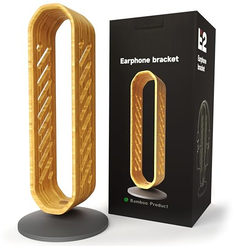 YICOSUN Kopfhörer-Ständer Halter Holz | Alle Kopfhörer-Größen, 100% Bambus, Premium Qualität | Schreib-Tisch Kopfhörerständer Kopfhörerhalter Halterung als Ablage für Gaming, Headset uvm. (Bambusholz)