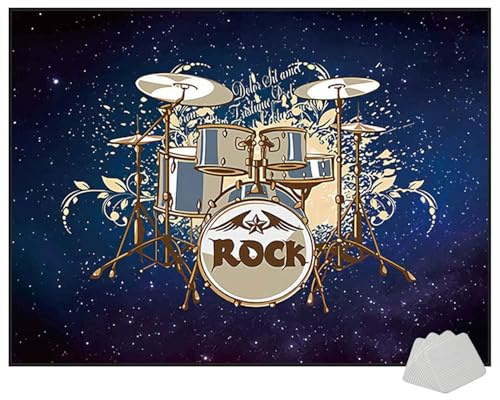 SZZEUOA 200 x 160 cm Tappeto per Percussioni, Tamburo Elettrico, Rettangolare Tappeto per Percussioni, Batteria Jazz Elettronica, Kit per Tamburi e Altri Strumenti, per Batteristi, Fondo Antiscivolo