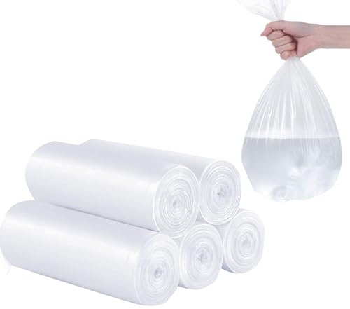 Bolsas de basura pequeñas transparentes de 2 galones, 200 bolsas de basura gruesas exactas para baño, oficina en casa, para 6-8 litros (200)