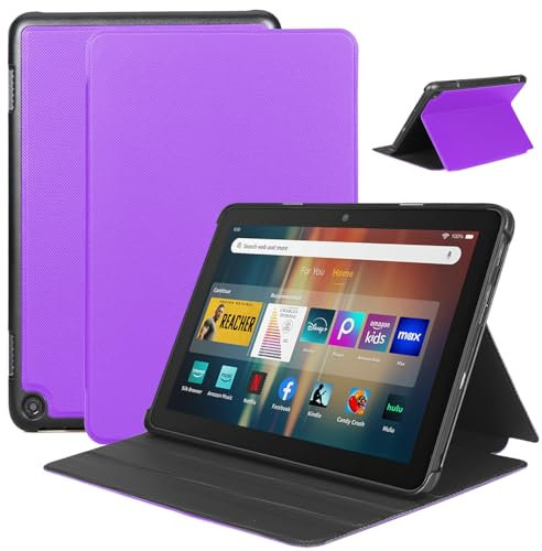 DJ&RPPQ Custodia per tablet da 8 pollici con funzione automatica Wake/Sleep, non per TCL Nokia iPad Samsung, parte anteriore pieghevole in pelle e morbido TPU posteriore per tablet da 8 pollici