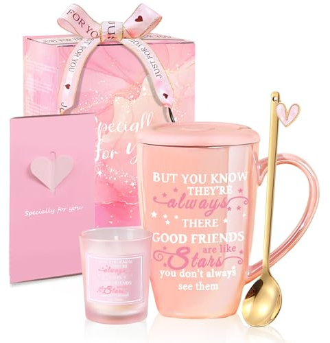 Friendship Gifts for Women Personalised Cute Coffee Mug Best Friend Sister Birthday Gifts for Women Unique Christmas Funny Mugs Presents Tea Cup Pink Stuff Ladies Bestie Xmas Gift for Woman