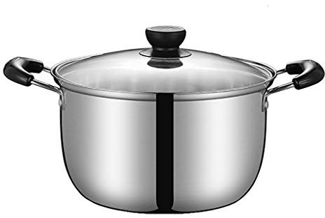 Stainless Steel Stockpot,Stockpot,304 Stainless Steel Soup Pot,Evenly Heated,Thicken The Bottom of The Pot,Suitable for All Stove Tops,20cm (Size : 20cm*12cm)
