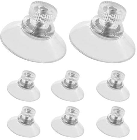 8 Pezzi Ventose Ø 32mm, Ventose piccole, Ventose Trasparenti, Ventosa Versatili in Plastica di Gomma, ventose per vetro,Ventose per Parasole Auto, per Bagno, Cucina, Ufficio, Specchio, Vetro, Finestra