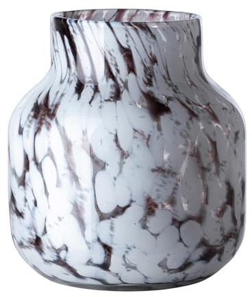 Fink PANTEA, glasvas, vindljus, glas, slät, brun, vit, L. 23 cm, B. 23 cm, H 23 cm, D. 23 cm
