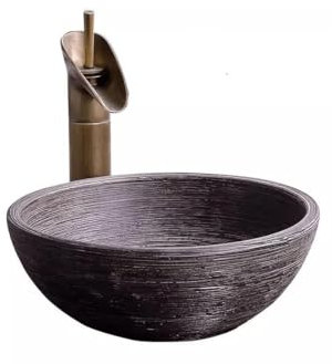 Lavandino Da Bagno Lavabo in stile cinese retrò for piccolo appartamento lavabo da appoggio rotondo creativo piccola personalità casa di piccole dimensioni Lavabi Da Appoggio(A)