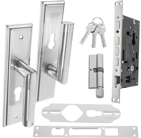 VILLCASE Cerradura De Manija Para Puerta De Habitación Manilla Interior Con Cerradura Silenciosa Para Dormitorios y Entradas De Casa Reemplazo De Seguridad