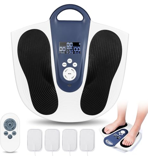 New Circulation Machine，Foot Circulation Device, Circulation Booster for Feet and Leg, Cordless TENS & EMS Foot Circulation Machine with Vibration & Heating, 20 Modes +20 Intensity