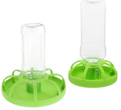 FUNOMOCYA Lot de 2 Sets de Mangeoires en Plastique pour Volailles et Bébés Cailles Distributeurs D’Alimentation Petits Animaux Tailles Petit et Grand Économiseurs de Nourriture pour