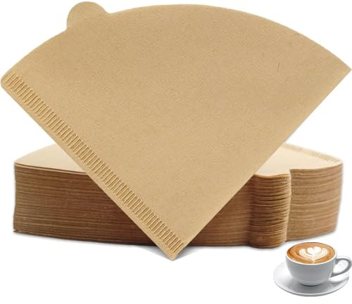 200 Pcs Unbleached Coffee Filter Papers, V60 & 01 Size Filters | Disposable pour over filters for coffee dripper, 1-2 cups capacity, natural paper, compatible with cone shaped brewers