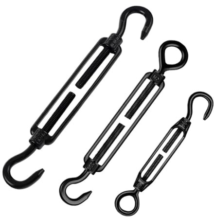 1PCS In Acciaio Inox Nero Gancio e Occhio Tenditore Della Corda Tensione del Cavo Regolabile Giardino M4 M5 M6 M8 Filo tenditore(Hook and Hook,M5)