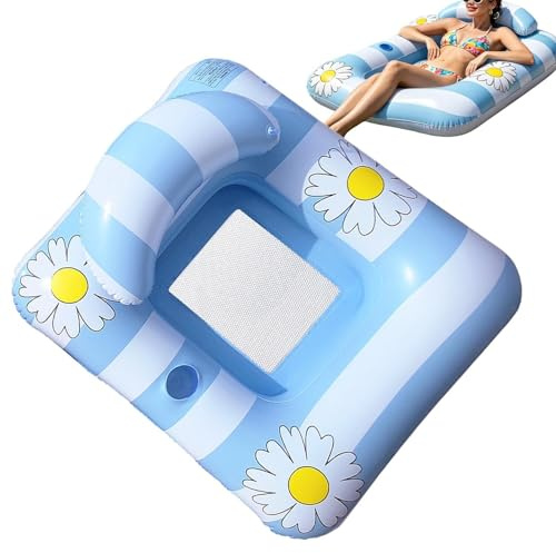 Uppblåsbar Vattenhängmatta PVC Flytande Loungestol Tryckt Poolmadrass Avslappnande Sommarplats Semester Strandtillbehör Lätt Portabel 98x86cm