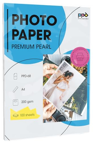 PPD 100 ark A4 bläckstråle premium satin (stor) fotopapper 200 gsm A4 x 50-2 för 1 - PPD-68-100