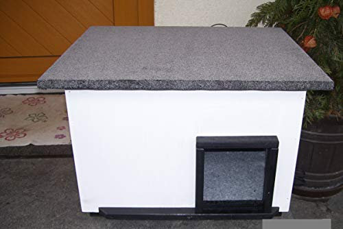 Lösche Holzbau Katzenhaus mit Heizung weiß Katzenhütte Wurfkiste wetterfest isoliert beheizt