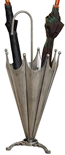 Dibor Silver Umbrella Stand Free-Standing Metal Brolly Holder Hallway Rack