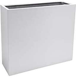 VIVANNO Pflanzkübel Raumteiler Fiberglas ELEMENTO Sichtschutz Weiß Matt | Rechteckiger Blumenkübel 88x30x75 cm für Innen & Außen, Frostfestes Trennelement für Büro & Terrasse, Wetterfest