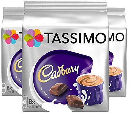 TASSIMO CADBURY Hot Chocolate x3 Packs, Total 24 T Discs Capsules