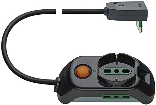 Vimar FP00511.C multipla universale con interruttore luminoso, 2 biprese, 1 Presa universale | Multipresa 4 prese SICURY con cavo 1,5 m, spina piatta 16 A e potenza massima 3680 W